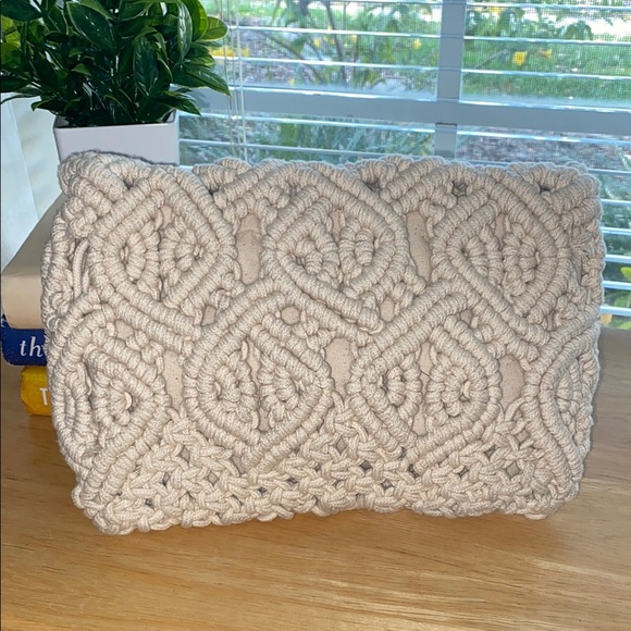 Zara Cream Macramé Shoulder Bag - Picture 2 of 7